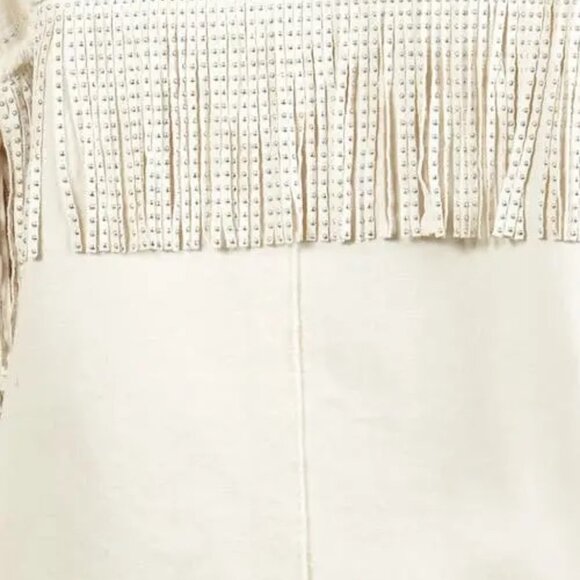 NIKKI LUND  fringe oversized jacket - natural, Size SMALL, NWT - Picture 4 of 13